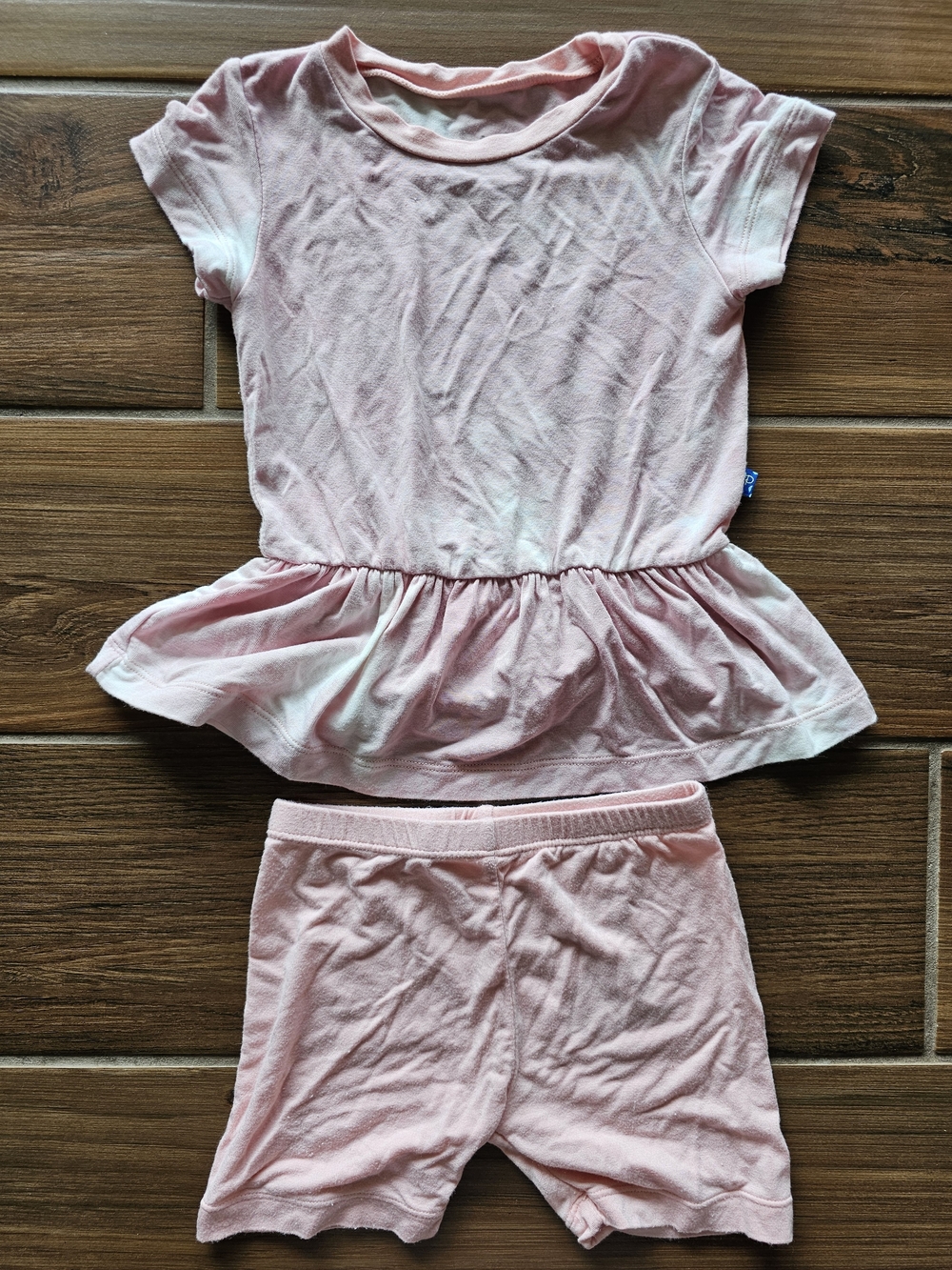 KicKee Pants Light Pink Peplum Top & Shorts Playtime Outfit Set 3T